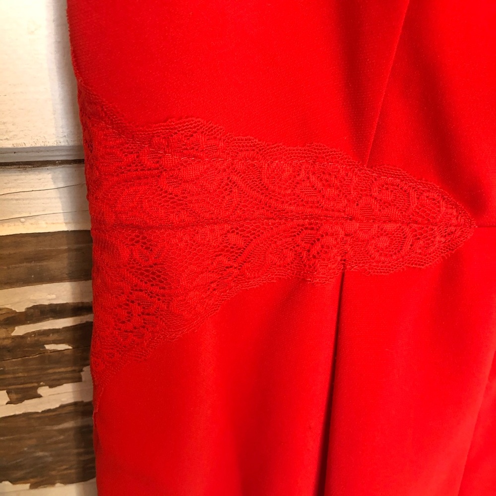 Red Lace Feminine Romper Topshop (B) - Picture 5 of 9